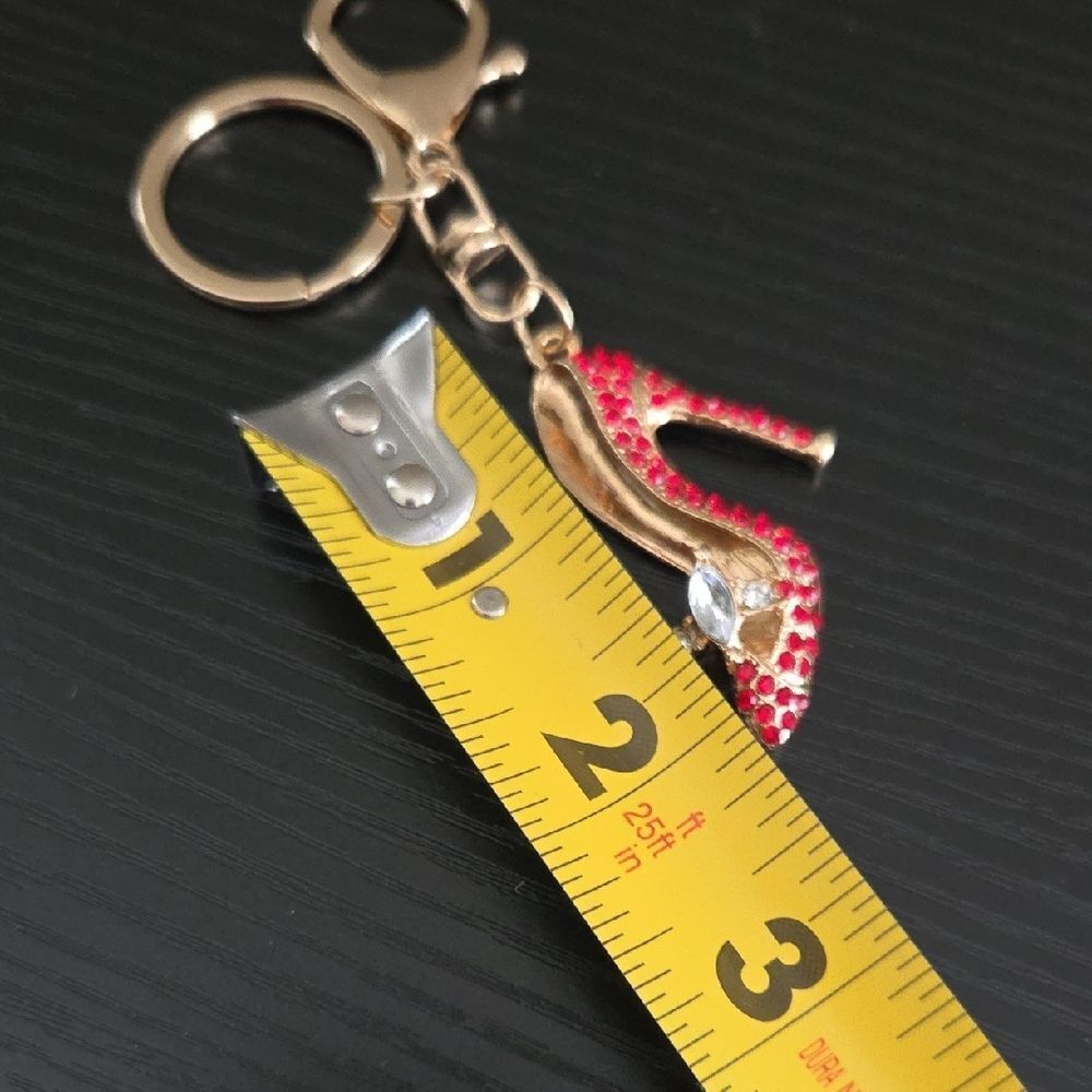 Red Rhinestone High Heel Keychain - Picture 3 of 4